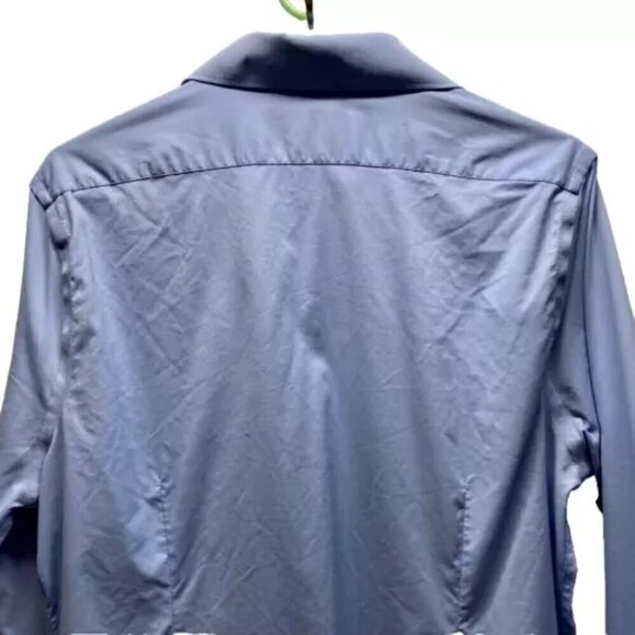 Express Button Up Men's Large Light Blue Extra Slim Fit Performance Lightweight - Picture 3 of 7